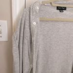 Charlie Paige Open Front Tunic Cardigan with Removeable Collar in Light Grey Photo 4