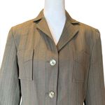 Harvé Benard Harve Benard Vintage Wool Blazer Jacket Womens Size 10 Brown Green Striped Photo 4