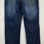 True Religion Big T Straight Leg Medium Wash Jeans Multicolor Stitching Sz 28 Photo 1