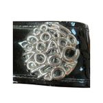 Coach Judith Black Patent Leather Cork Wedge Sandals Embellished Logo Size 7.5 Photo 3