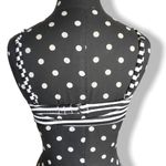 Xhilaration Womens Bikini Top Size XS Black White Striped Ribbed Knit Swimwear Photo 1