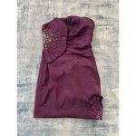 Nox Anabel Purple Pleated Rhinestone Sequin Beaded Strapless Party Mini Dress XS Purple Photo 5