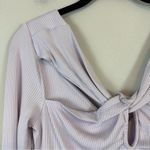 Anthropologie  | Lilac Twist Cut Out Long Sleeve Ribbed Top Size Medium Photo 2