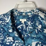 Pilcro Anthropologie  Blouse Batwing Flowy Oversized Ruffle Trim Blue Size S Photo 3