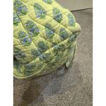 Vera Bradley Retired Tote Shoulder Bag Lime Blue Floral Quilted Pockets Zip Photo 2