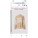 Rails  Sweater Tessa 1/4 Zip Striped Rib Knit Wool Blend Cream Neutral Size M Photo 3