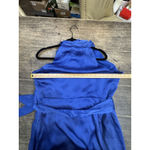 Sachin & Babi French Blue Kayla Halter Gown Size 18 Bow Belted Maxi Photo 10