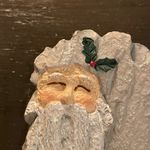 Papel Giftware Natural impressions carved look Santa Clause brooch Vntg Gray Photo 2