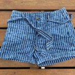 American Eagle Outfitters Vertical Striped Paper Bag Denim Shorts Photo 2