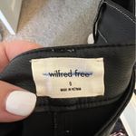 Wilfred  Free Aritzia Black Vegan Leather Straight Leg Pants with White Stitching Photo 5