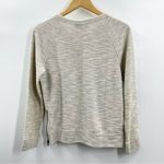 Loft Ann Taylor Metallic Sparkle Side Zip Crew Sweatshirt Top Cream Gray S new Photo 5