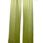 Women's scarf neon green rib knit ombré long wrap Photo 0