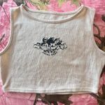 angel baby cream coquette crop top tank Tan Photo 5