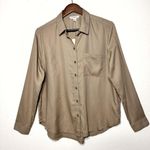 beach lunch lounge women Kimberly long sleeve Shirt khaki size L NWT Photo 1
