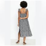 Loft  Palm Flutter Strap Pocket Double Side Slit Midi Dress Black White Photo 12