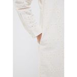 Pomander Place Griffin Ivory Eyelet Button Up Long Sleeve Midi Dress M White Size M Photo 5