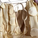 ASOS Thin Straps High Thigh Slit Cowl Neck Pale Yellow Textured Circle Dress Photo 14