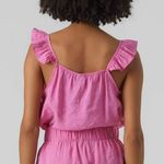 VERO MODA New Ruffle Trim V-Neck Tank Top Queeny Phlox Pink Size XS Photo 2
