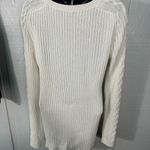 Nautica  Womens Single Cable Knit Tunic Off White Sweater Size Medium EUC Photo 7