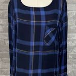 Cloth & Stone  Plaid Lace Up Back Top Photo 0