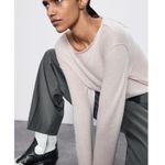 ZARA NWT Super Soft Exposed Seam Top Sweater Taupe Small Photo 1