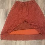 Hinge  Lace Skirt Elastic Waist Lined Size Large L Rust Orange Photo 6