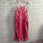 Umgee  hot pink crinkle fabric crochet mini dress or tunic top size Large boho Photo 7