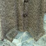 Vintage 90s Woven Short Dolman Sleeve Cardigan Brown Size L Photo 4