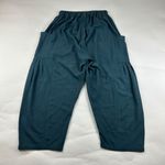 Tarse Dark Teal Linen Blend Relaxed Leg Cargo Pant S Green Photo 4