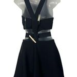 Elizabeth and James Black Darrien Textured Cut Out Mini Dress 8 Photo 3