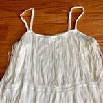 H&M FLAPPER FRINGE RETRO ART DECO 1920'S White Lined DRESS Women’s Size L Photo 2
