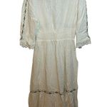 Rahi White Cotton Cottagecore Maxi Swim Cover Up Photo 1