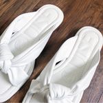 Louise et Cie  • Abaleena Slide Sandal knot strap Optic White leather square toe Photo 4