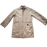 Vintage Quilted Long Jacket Neutral Beige – Women's Medium Photo 2