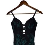 Bebe ‎ Lace Dress Romper "Cooper" Emerald Green Black Photo 3