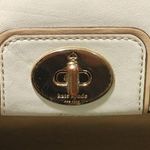 Kate Spade White Leather Crossbody Bag With Striped Lining & Turn Lock Closure Photo 3