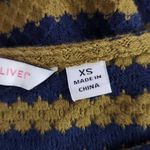 Isaac Mizrahi Navy and Green Stripe Top Size XS Striped Preppy Knit Top Photo 5