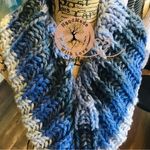 Healing Hands Knit Blue Ombré Cowl Neck Scarf Handmade Photo 0