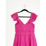 Love Shack Fancy  Ivella Mini Dress Size Small Pink Smocked Ruffle Cotton Photo 12