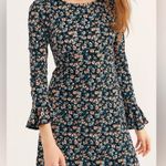 Free People  Dark Blue Floral Long Sleeve Dress Photo 0