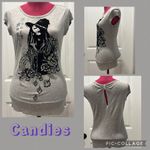 Candie's Light Gray Graphic Tee size Medium Photo 1