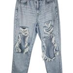 American Eagle  Mom Jean Sz 4 XSHORT Heavy Distressed Jeans Photo 0