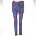 LuLaRoe Tall & Curvy TC Plus Size Leggings Maroon Blue Mosaic Bears Stretchy 1X Photo 5