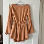 Le lis  Collection Orange Textured Long Sleeve Button Cutout Romper Small NWT Photo 2