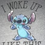 Disney STITCH tank top “I Woke Up Like This” racer back style graphic size S Photo 2