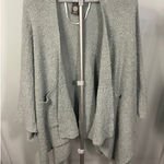 Vince Camuto  Knit‎ Cardigan Open Front Sweater Pockets Gray Cozy Womens Photo 0