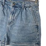 American Eagle  Shorts Womens 4 Mom Short Cuffed Pleated Pockets Denim Blue Photo 4