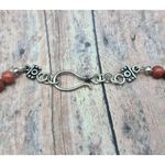 None Artisan 2 Piece Set Red Jasper Natural Stone Pendant Necklace & Wrap Bracelet Photo 10