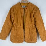 Universal Threads Universal Thread Quilted Corduroy Jacket‎ Mustard Full Zip Front Collarless XS Photo 6