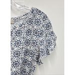 Loft  Blue/Cream Blue & Cream Floral Dress with Belt - Size S Photo 3